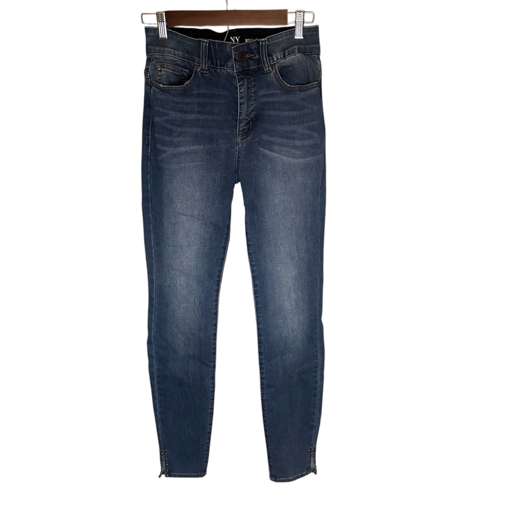 New York & Co Women's High Waisted Mya Curvy skinny Blue Jeans Size 4 Tall
